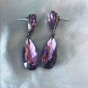 Elegant Purple Drop Earrings